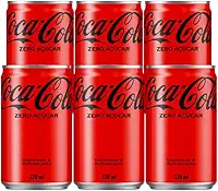 Pack de Coca-Cola sem açucar Lata 220mL 6 unidades