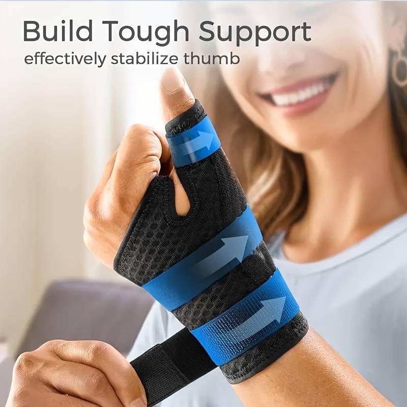 Image of Xfinity Fitness Thumb Spica Splint with Wrist Support for Men & Women | Adjustable Thumb Brace for CMC & MCP Joint Stability | Breathable Wrist & Thumb Support for Tendonitis, Sprain & Recovery (Black)