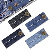 Denim Waist Extender Button for Jeans, Adjustable Jean Extenders for Women Pregnancy, Men, Jeans...