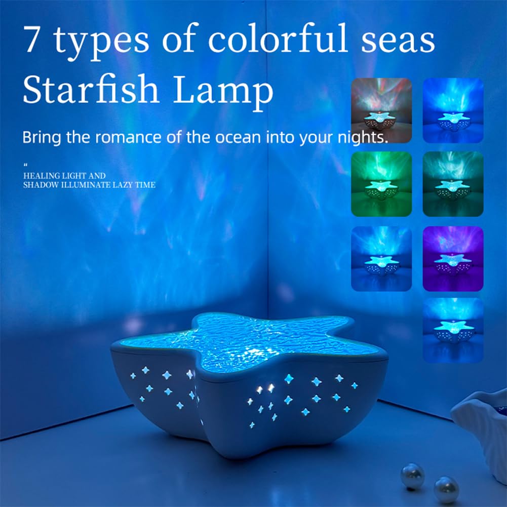 Generic Ocean Wave Projector Light do sypialni wystrój 7 Kolor Night Lampa Romantyczna fala wodna dla dzieci i nastolatków