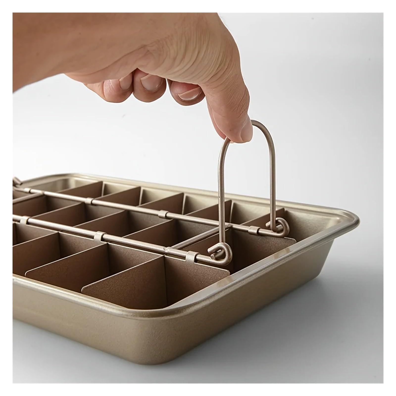 Antihaft Carbonstahl Brownie-Backform mit Trennwänden