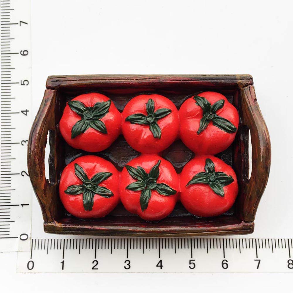 Calimita Frigorifero 3D A Forma Di Pomodoro - In Resina, 5x7.5 Cm, Fatto A Mano, Souvenir E Decorazione Da Cucina
