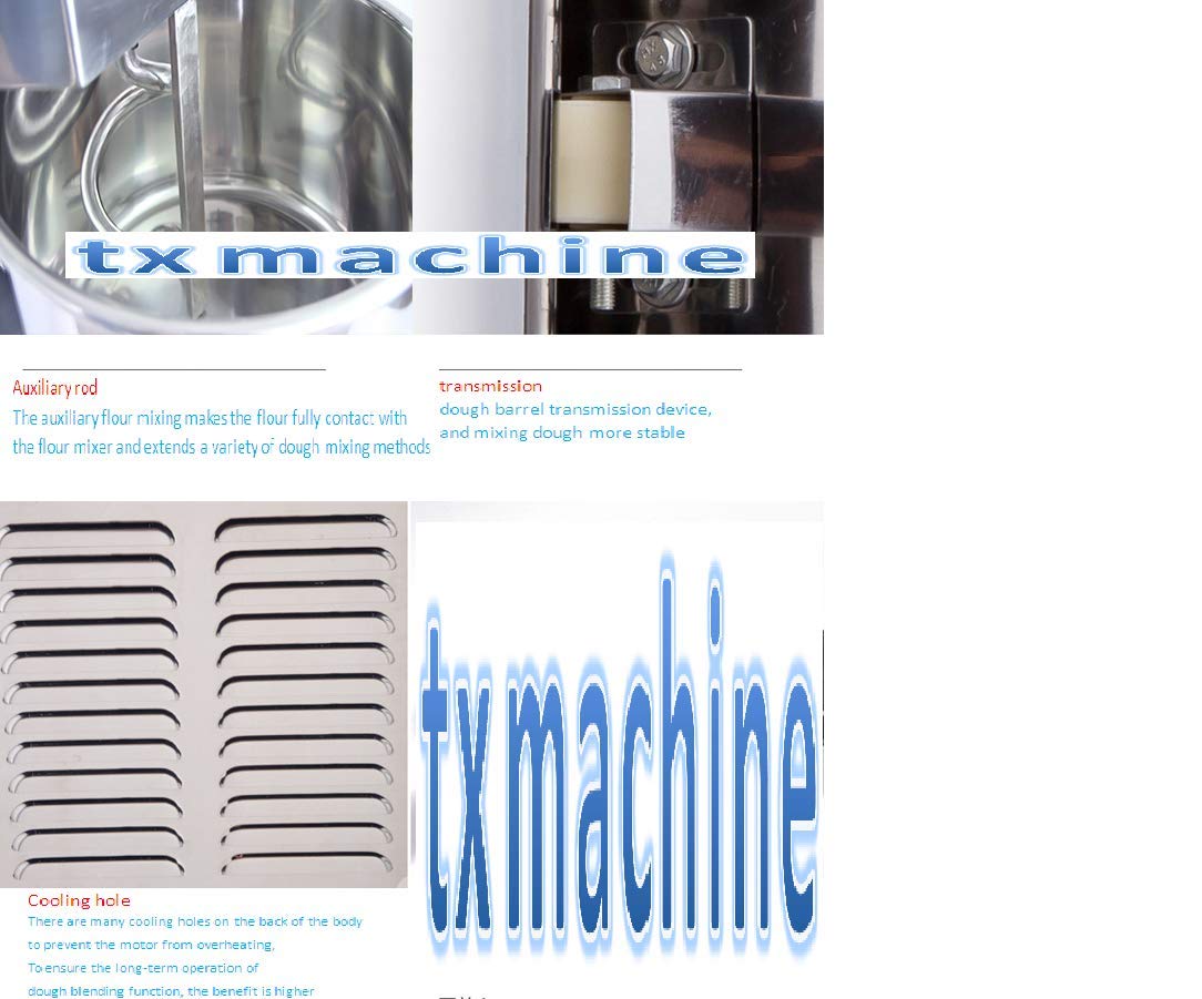 TX txmachine 20L Impastatrice Ribaltabile 1.1KW Impastatrice Planetaria Multifunzione Robot da Cucina Mixer Mescolando macchina 2 velocità (110V/60HZ)