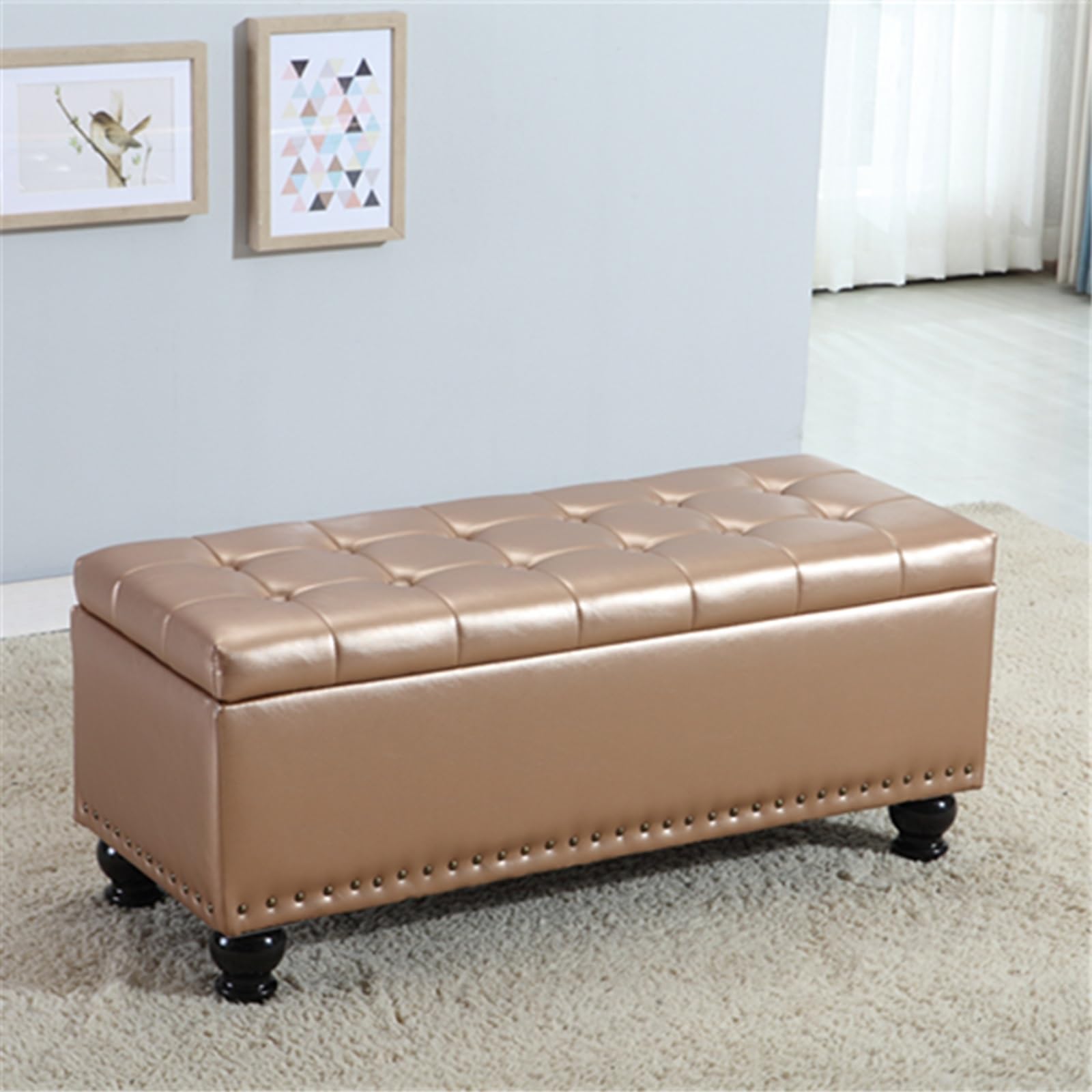 Banco de zapatos versátil de 100 cm con baúl y asiento para dormitorio