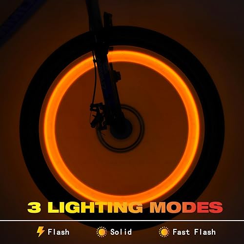 Vista 15 de Bike Wheel Spoke Lights 6-Pack with Batteries Included, Kid Bicycle Accessories for Boys Girls with 3 Lighting Modes, Easy to Install Spoke Paquete