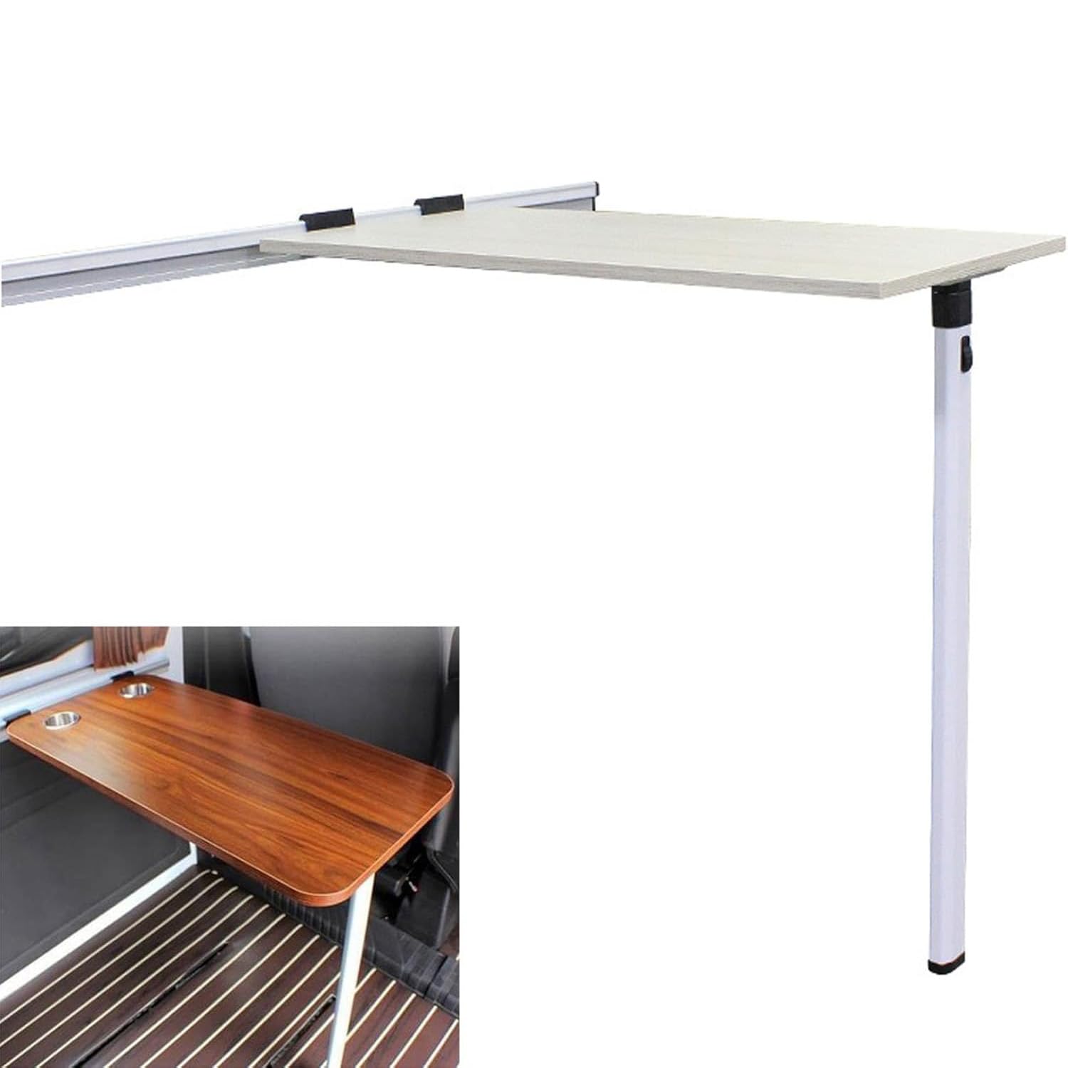 RV-Klapptischbein mit Gleitschiene für Wohnmobile, Wohnwagen, Reisen, Tragbar Verstellbare Tischhalterung aus Verdickter Aluminiumlegierung,(ohne Tabelle), Tischbeine+50cm Dia