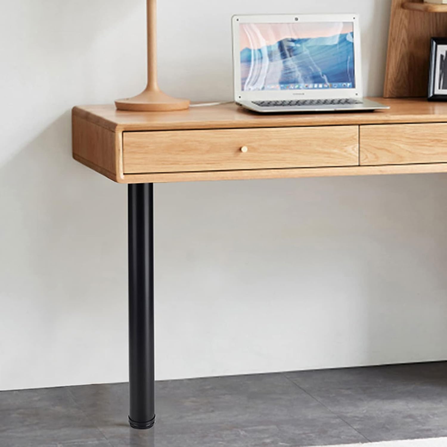 Furniture Legs Furniture Legs- Height Adjustable Table Legs- Replacement Furniture Feet- Metal Desk Legs Bar Legs,Aluminum Alloy,Home Office Furniture Support Legs,Black/White,Black