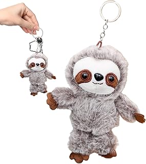 ナマケモノのぬいぐるみキーホルダー、ナマケモノのぬいぐるみぬいぐるみ | ぬいぐるみかわいいバッグチャーム ナマケモノ人形チャーム ぬいぐるみ | 柔らかく快適なキーペンダントバックパックアクセサリー、バッグ、バックパック、車のキー用