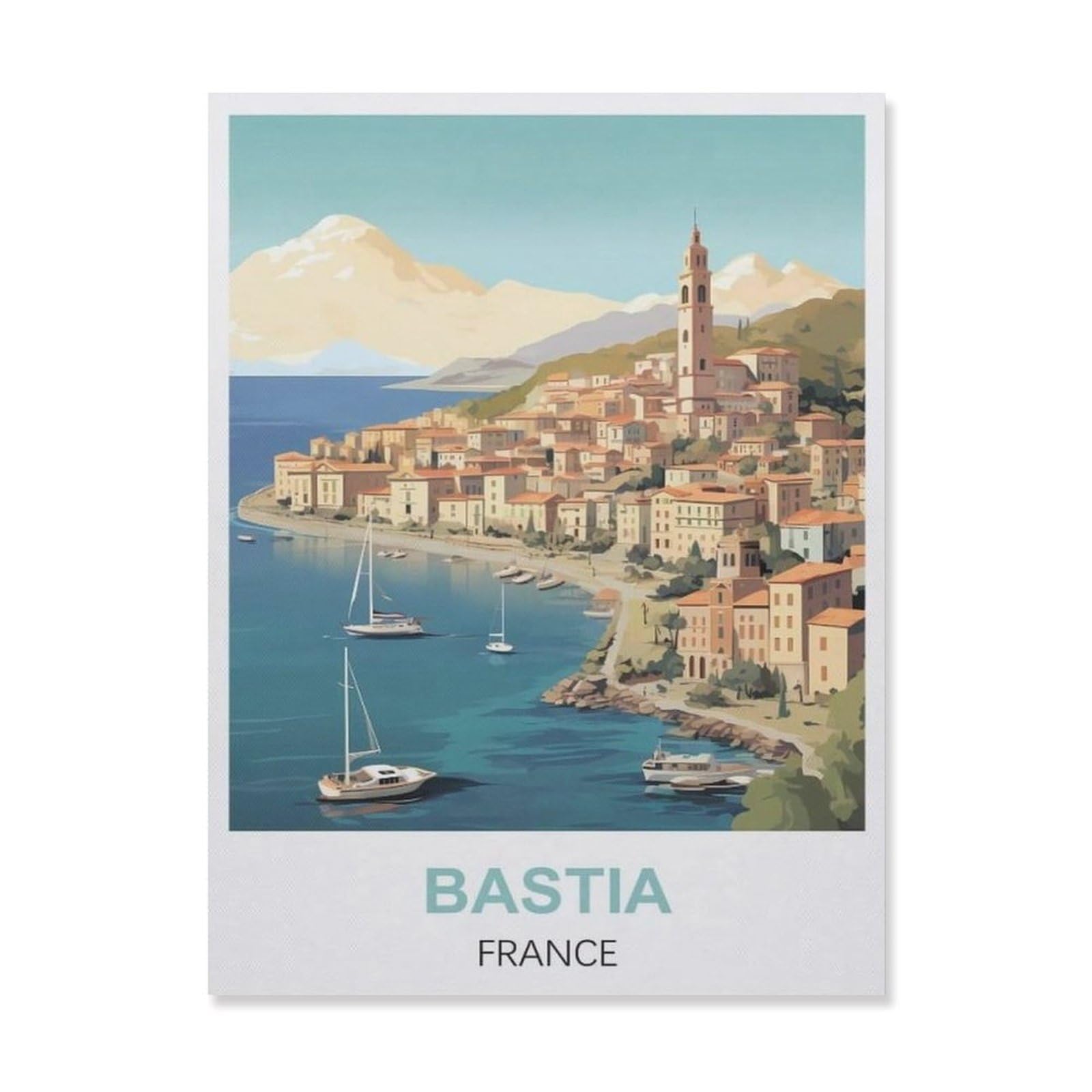Vintage Metal Tin Sign，Bastia France(15x30cm）