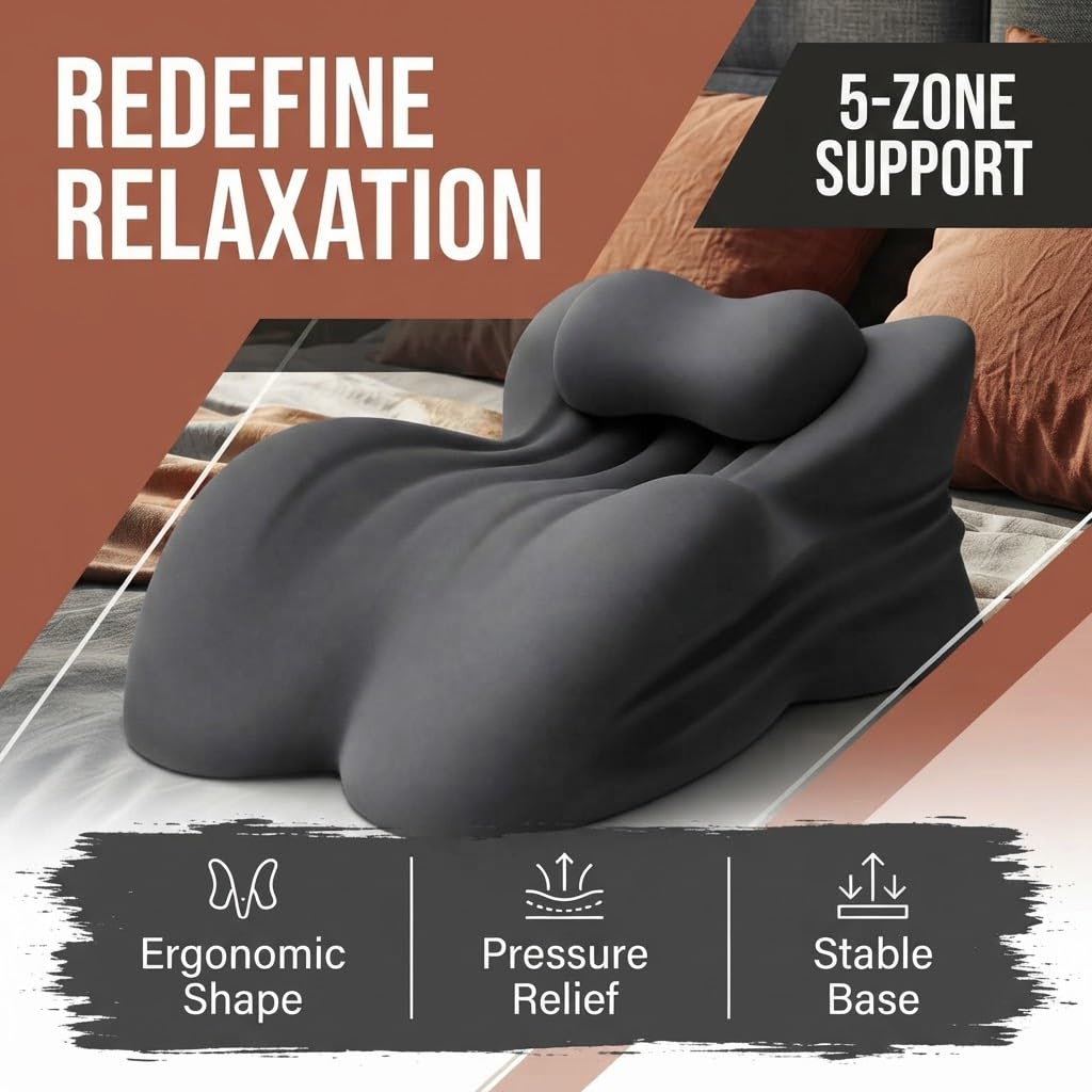 Intimitätskissen, Comfy Sleepers Kissen Sex, 27 Grad Sex Kissen, Memory Foam Keilkissen Mit Ergonomischer StüTzfunktion, Paarkissen für Intimität und Komfort