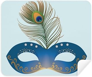 Feather Blue Head Happy Carnival of Venice Cleaning Cloth Screen Cleaner 2pcs Suede Fabric
