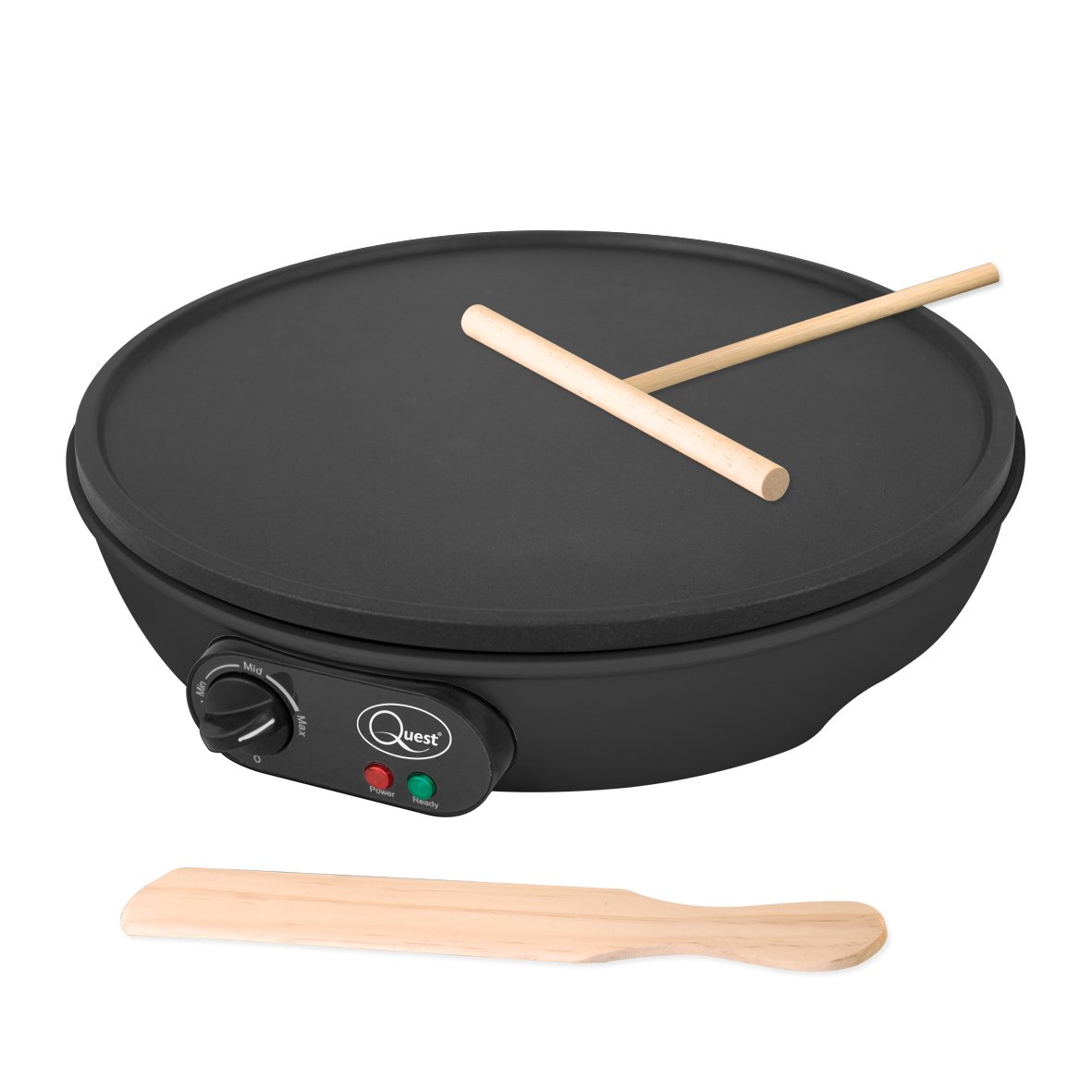 Quest Electric Pancake Maker & Crepe Maker | Extra Large Cooking Surface | Non Stick, Easy Clean Up | Includes Utensils | Perfect for Pancakes, Crepes, Omelettes, Chapati, Roti - Image 2