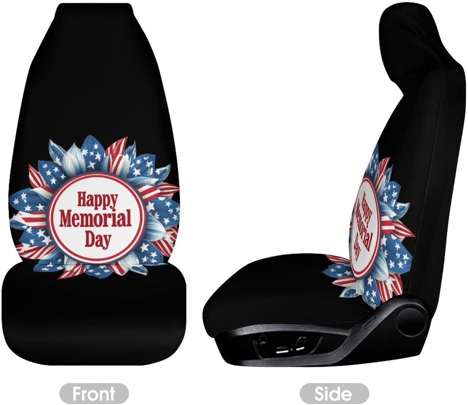 U.S. Flag Memorial Day Car Seat Protector Front Seats Universal Fit Automotive Accessories