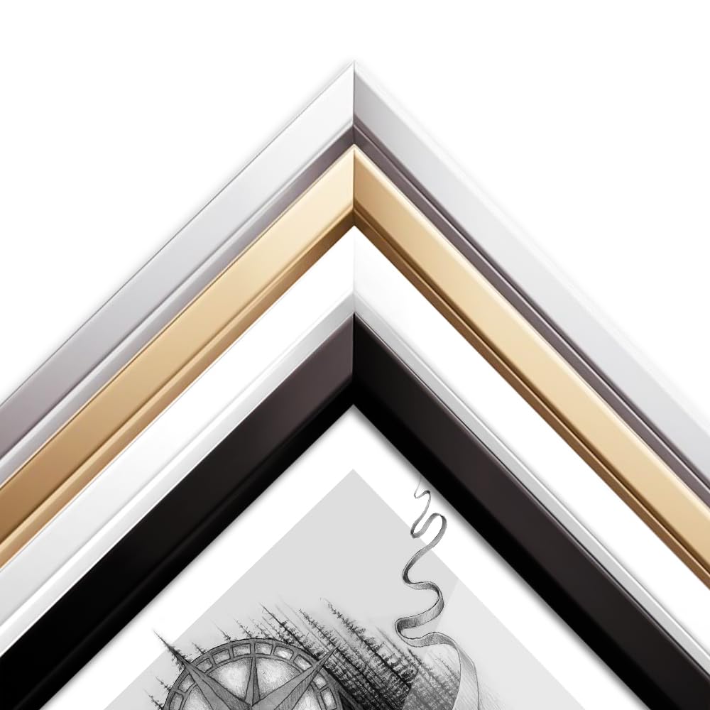 Marco Grande de Foto Negro 70x100 cm Elegante Diseño Decoracion Hogar Marco de Plástico di Alta Qualità Acrílica Irrompible Duradero para Exhibición Vertical y Horizontal Colgar en Pared