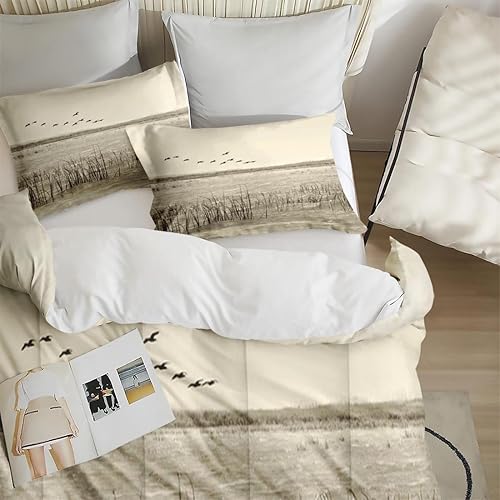 Miniatura 52 de Juego de edredón con 2 fundas de almohada, tamaño matrimonial, diseño de hongo hippy y arco iris, decoración de cama retro de los años 70, hippie,