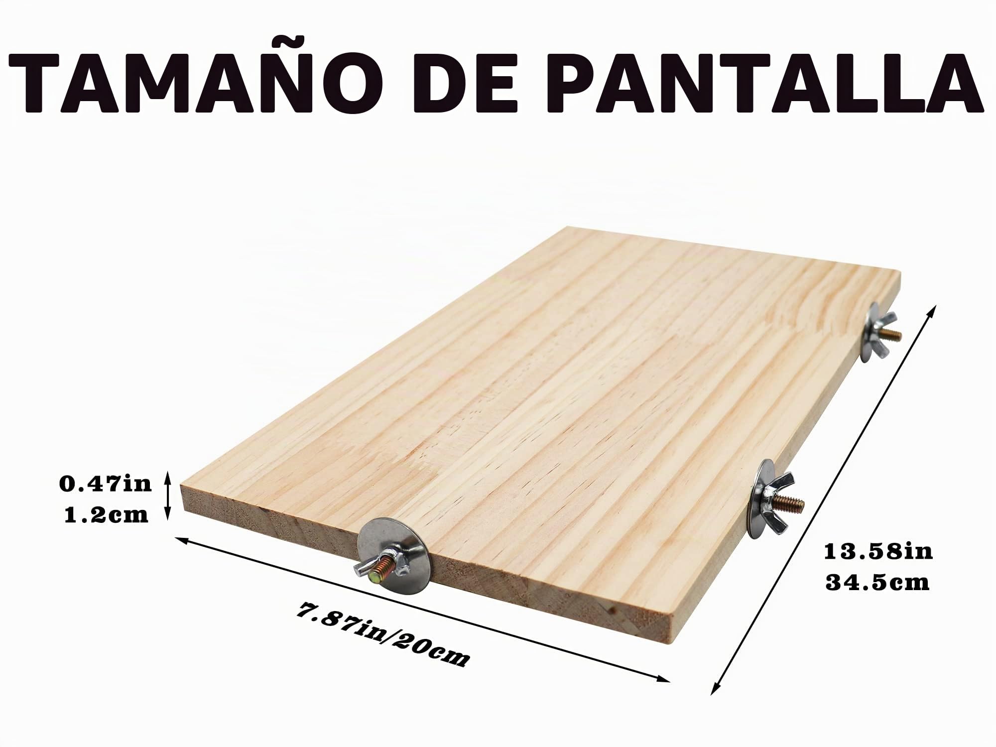 Plataforma Grande para Aves 35 x 20 cm - Plataforma de Madera Natural para Trepar, Accesorio para Jaulas de Loros, Periquitos, Cacatúas, Hámsters y Cobayas