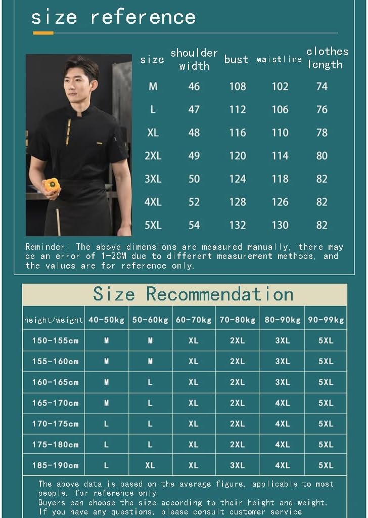 Summer Chef Jacket Short Sleeve Unisex Chef Coat Working Chef Uniform for Food Service, Caterers, Bakers