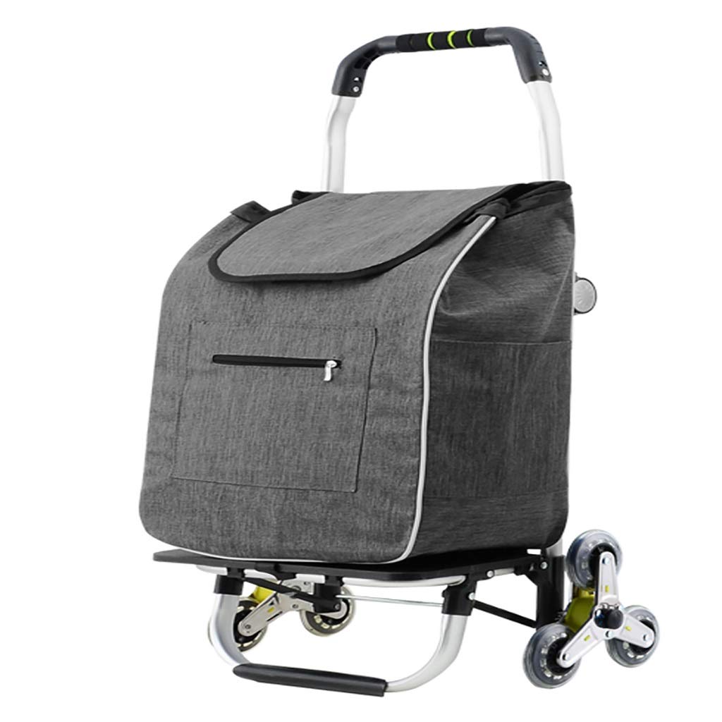 OLSKFUH Hand Truck Aluminum Alloy Grocery Shopping Cart Folding Trolley For Climbing Stairs, Portable Supermarket Trolley, Ground Push Cart,