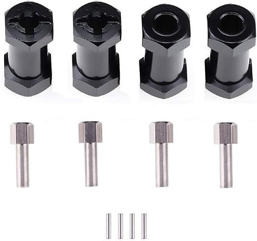 Miniatura 2 de ShareGoo - 4 unidades de cubo hexagonal de aluminio de 0.47 pulgadas (0.472 in), extensión de desplazamiento de 0.984 in, adaptador de acoplador