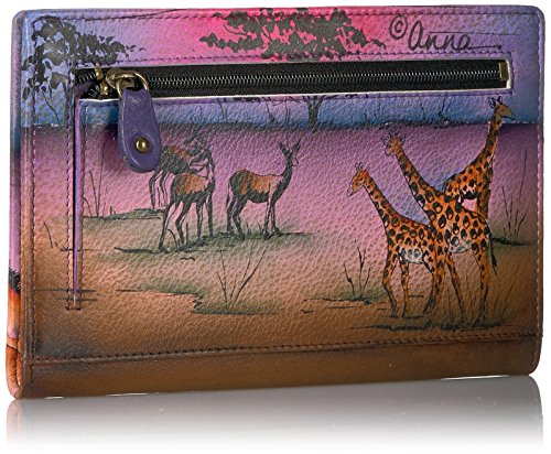 Anna By Anuschka Women's Hand-Painted Genuine Leather Two Fold Wallet - Serengeti Sunset #TOP1