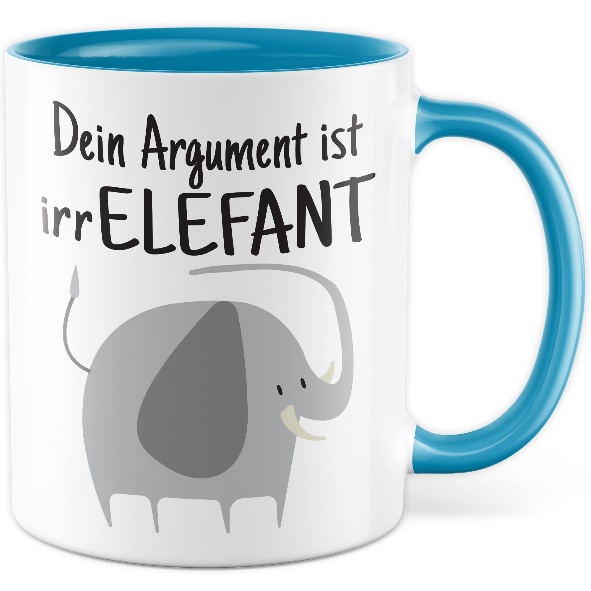 Tasse Humoristique Allemande « IrrELEFANT » – Tasse à Café 330 Ml – Idée Cadeau Drôle Pour Le Bureau – Blanc Et Vert