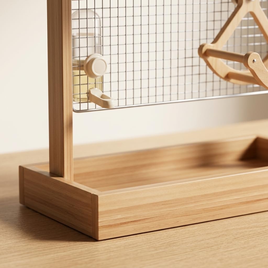 Aire Jeux Oiseaux Bois Bureau, Construction Stable, Perchoir pour Perroquet, Activité Quotidienne, pour propriétaires d'oiseaux, Style to 2