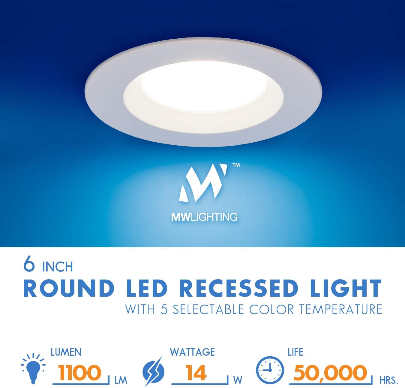 Super Sale 🛒 MW 6 Inch 5 Selectable Color Temperature LED Downlight Retrofit with Smooth Trim, 24 PK, 2700/3000/3500/4000/5000K, Dimmable, 75W Incandescent Equal, 1100LM, Energy Star (24 Pack) 70% Off Discount MW 6 Inch 5 Selectable Color Temperature LED Downlight Retrofit with Smooth Trim, 24 PK, 2700/3000/3500/4000/5000K, Dimmable, 75W Incandescent Equal, 1100LM, Energy Star (24 Pack)