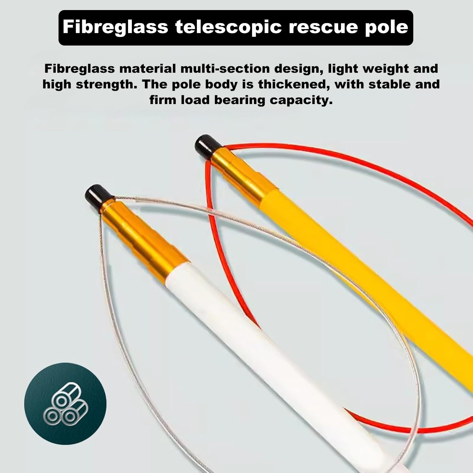 Asta telescopica salvavita con anello in alluminio per salvataggio dell'acqua, strumento di sicurezza estensibile per piscine e parchi acquatici