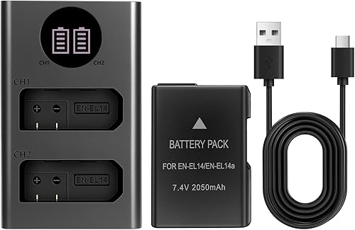 EN-EL14/EN-EL14a Battery Pack, 7.4V 2050mAh, with Dual Sl… - 1