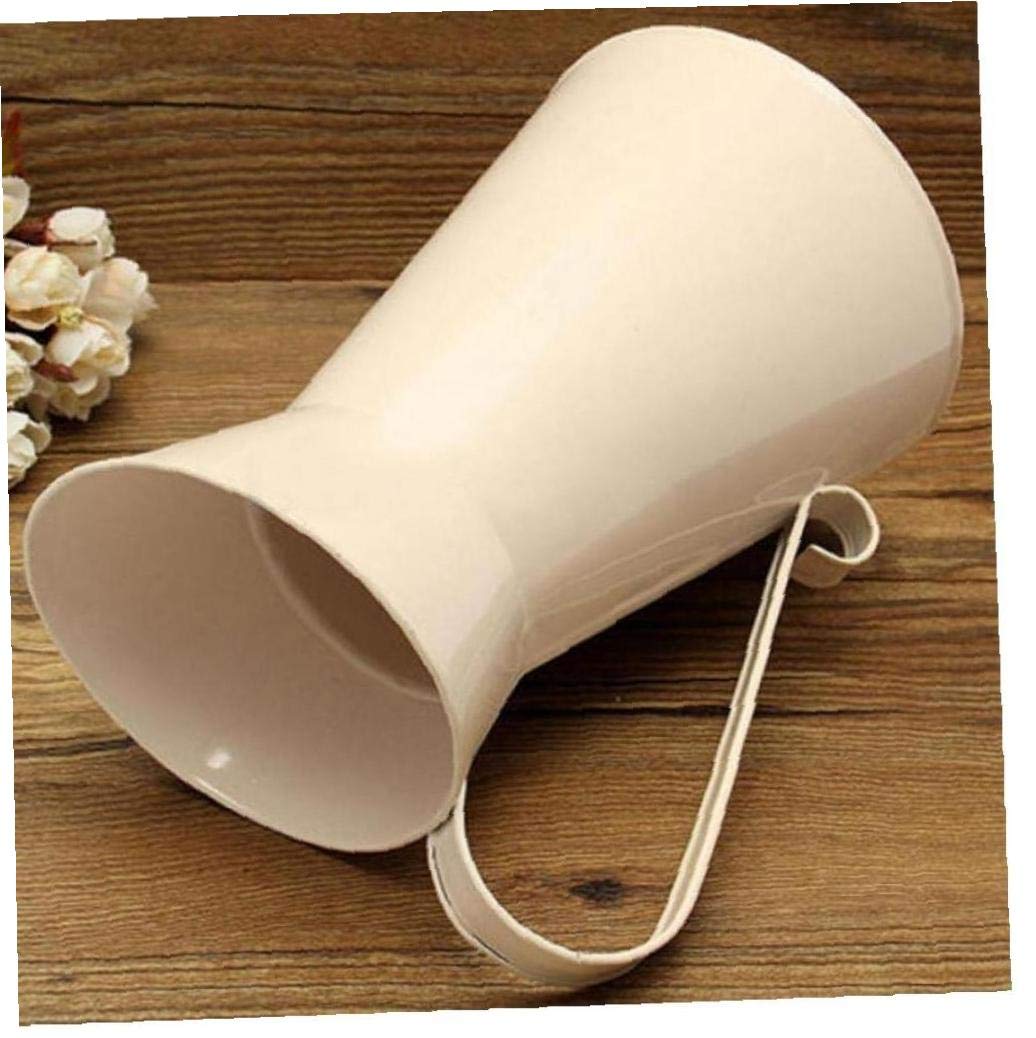 AMOYER White New Vintage Tall Metal Shabby Chic Cream Vase Pitcher Jug Wedding Home Decor