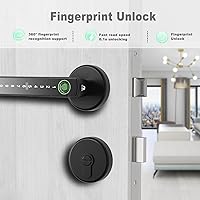 Vista 3 de Juego de cerradura inteligente para puerta, huella digital, código de acceso, tarjetas, control de aplicación, cerrojo de entrada sin llave con asa