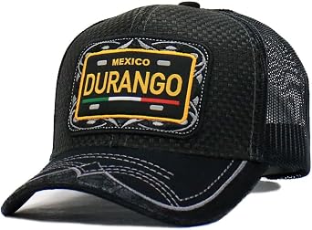 Mexico Straw Cap States of Mexico Western Style Embroidery Trucker Mesh Snapback Curved Bill Baseball Cap
