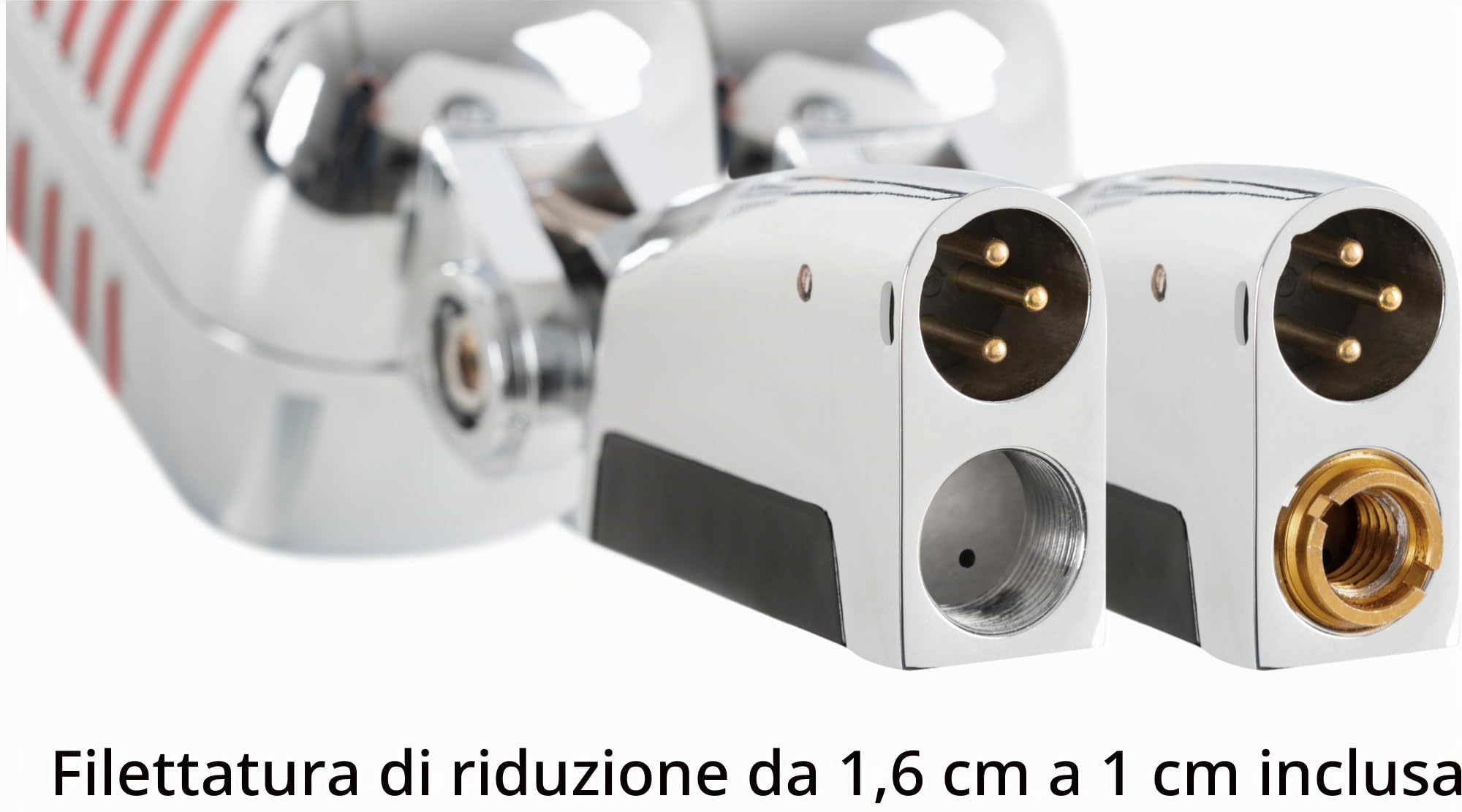 Pronomic DM-66R Microfono dinamico vocale Set - Vintage microfonico vocale retrò - Set economico con asta microfonica e cavo XLR - Argento/rosso