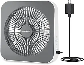 Ventilador de caixa pequena, ventilador de janela com 3 velocidades e temporizador de 8 horas, ventilador de mesa circulador de ar potente alimentado por adaptador DC, ventilador de mesa