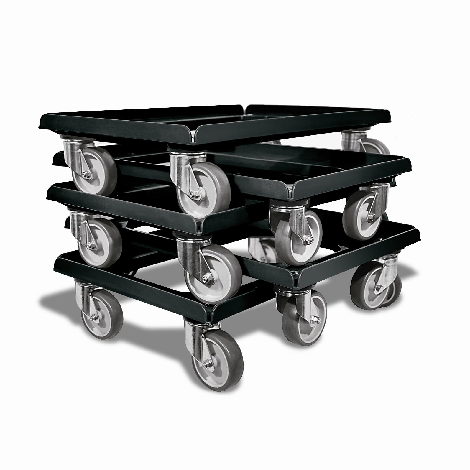Kistenroller/Transportroller Light 600 x 400 mm 4 Lenkrollen (Schwarz)