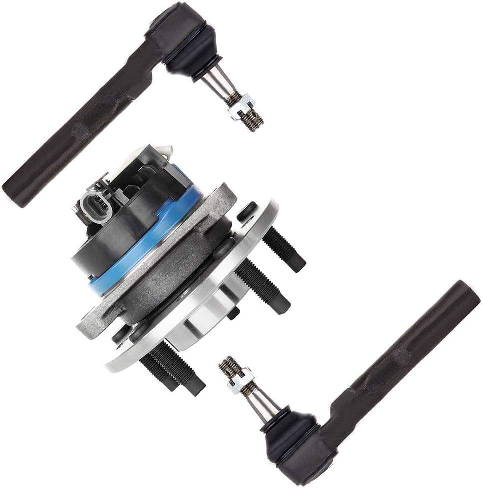 SCITOO 3pcs Wheel Hub Assembly Suspension Kit - Fit for Oldsmobile Cutlass 3.1 Engine for Chevrolet Malibu FWD for Oldsmobile Alero for Pontiac Grand Am Outer Tie Rod End Wheel Hub Bearing - 513137