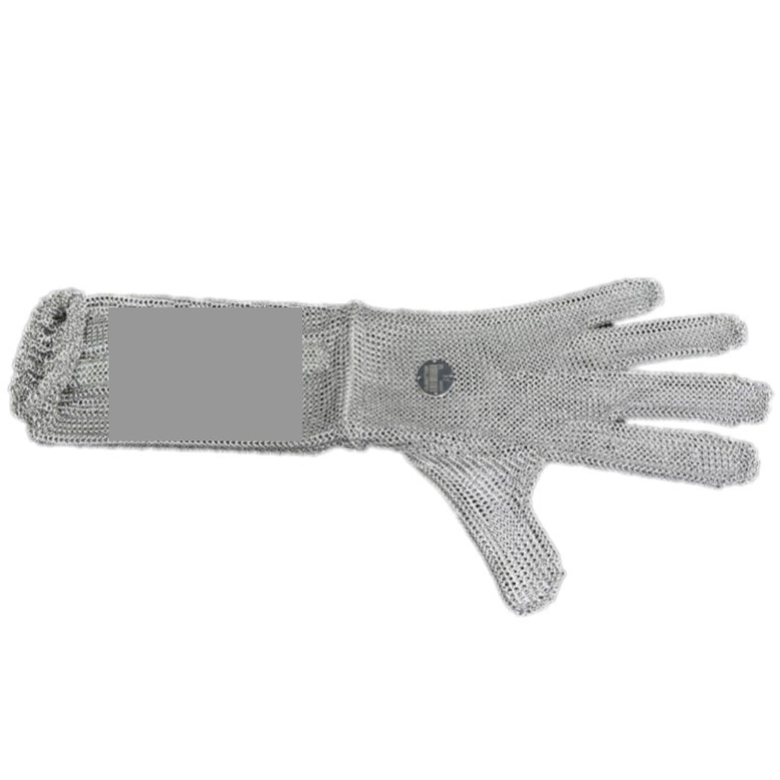 Guanti antitaglio da 1 pezzo, a molla, in acciaio inossidabile 316L, lunghezza estesa, guanti in rete Resistente alla perforazione(15cm,L)