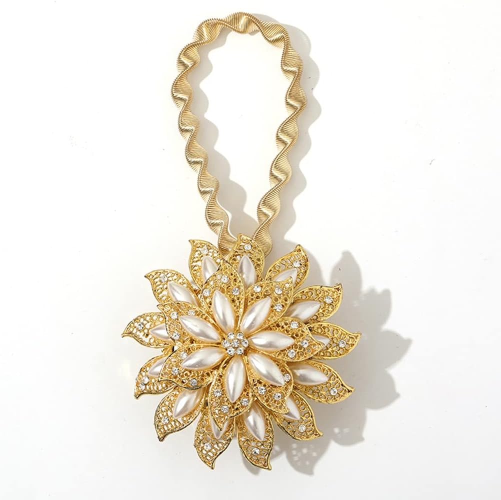 DJGACSI カーテンタイバックラインストーンカーテンアクセサリー寝室用リビングルーム装飾カーテンホールドバッククリップ(A)