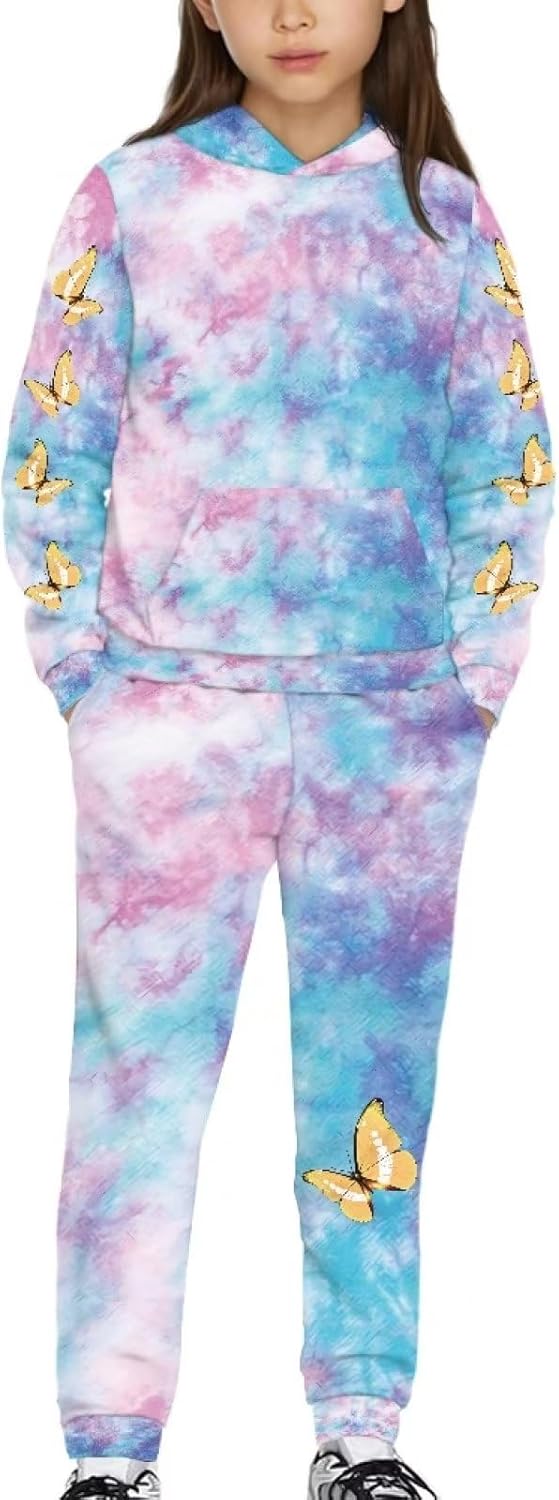 Renewold 2 pcs Set Long Sleeve Boys Girls Hoodie Sweatshirt and Sweatpants