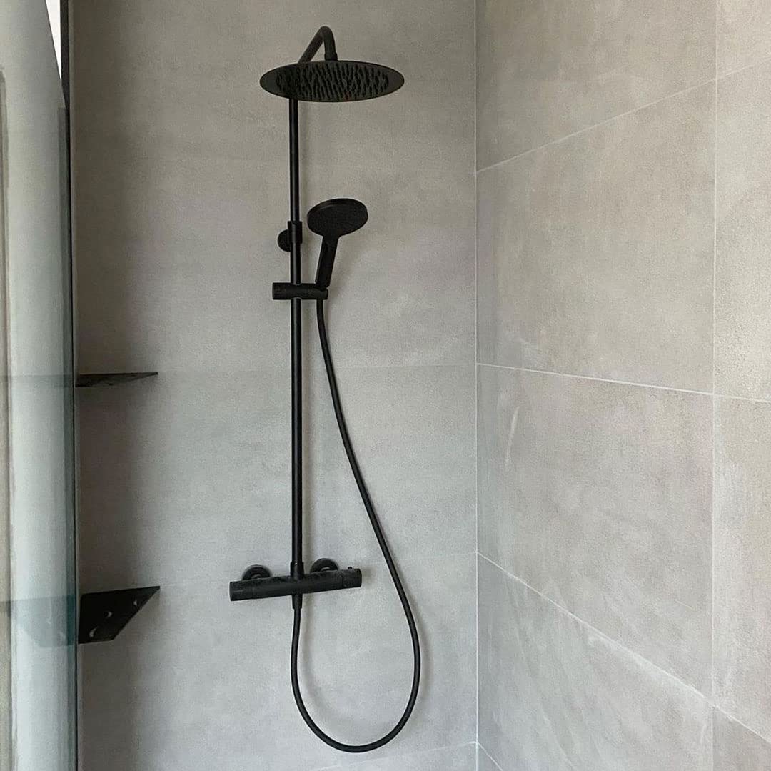 Essebagno Columna de ducha Kissy negra con termostato - Negra