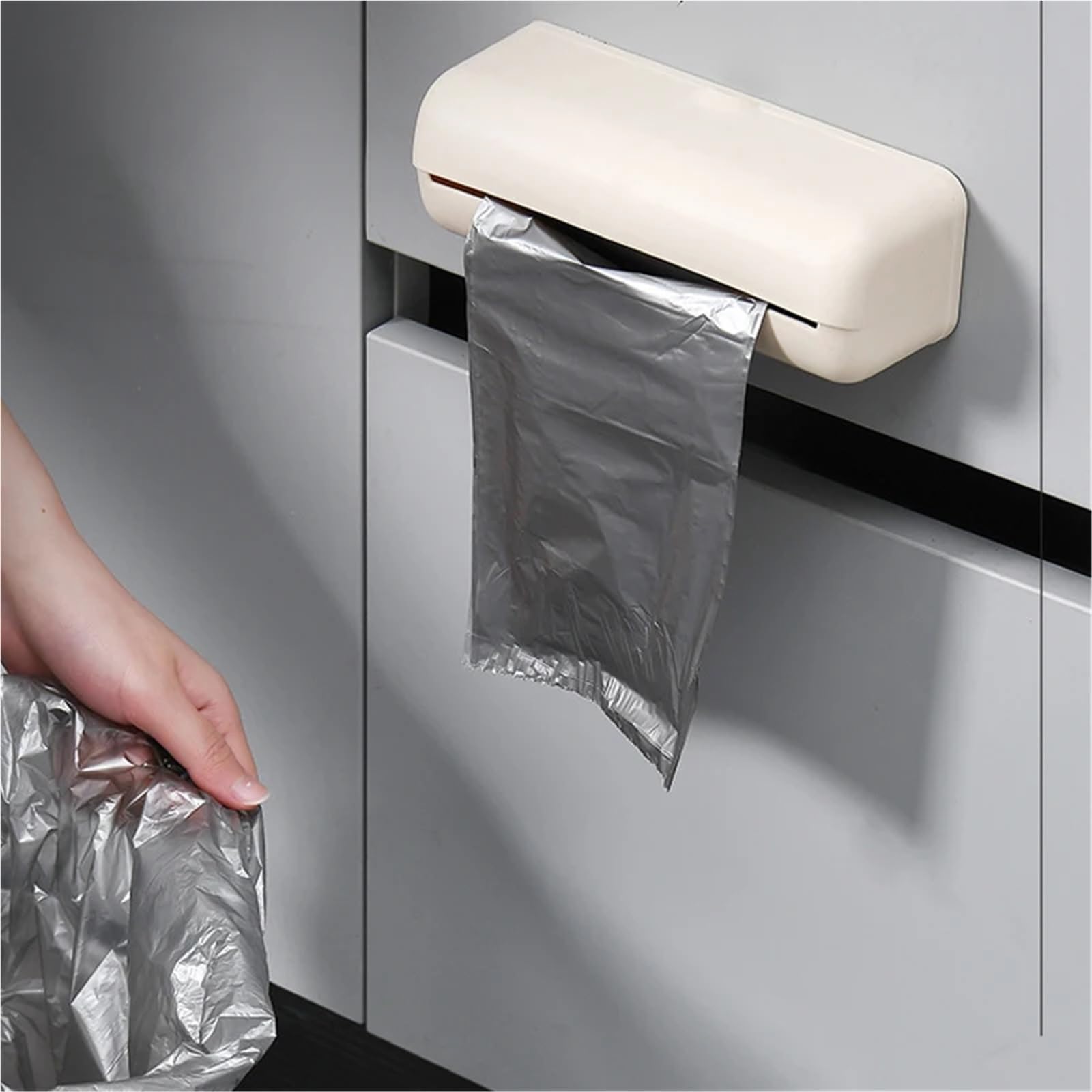 Dispensador De Bolsas De Basura Caja de almacenamiento de bolsas de basura, dispensador de bolsas de basura for cocina, baño, soporte for bolsas de comestibles montado en la pared, contenedor de bolsa