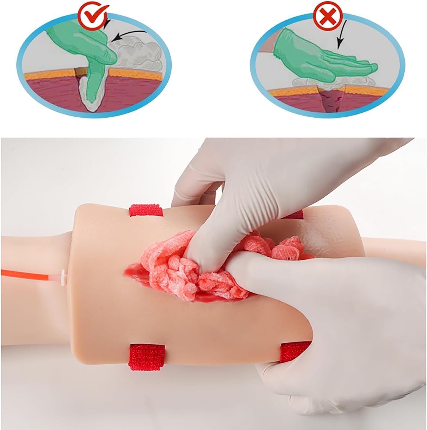 2Pcs Wound Packing And Tourniquet Simulator, Bleed Control Tourniquet Trainer Models, Suturing Model, Stop The Bleed Training Kit for Medical Classes, Hemostasis First Aid Practice