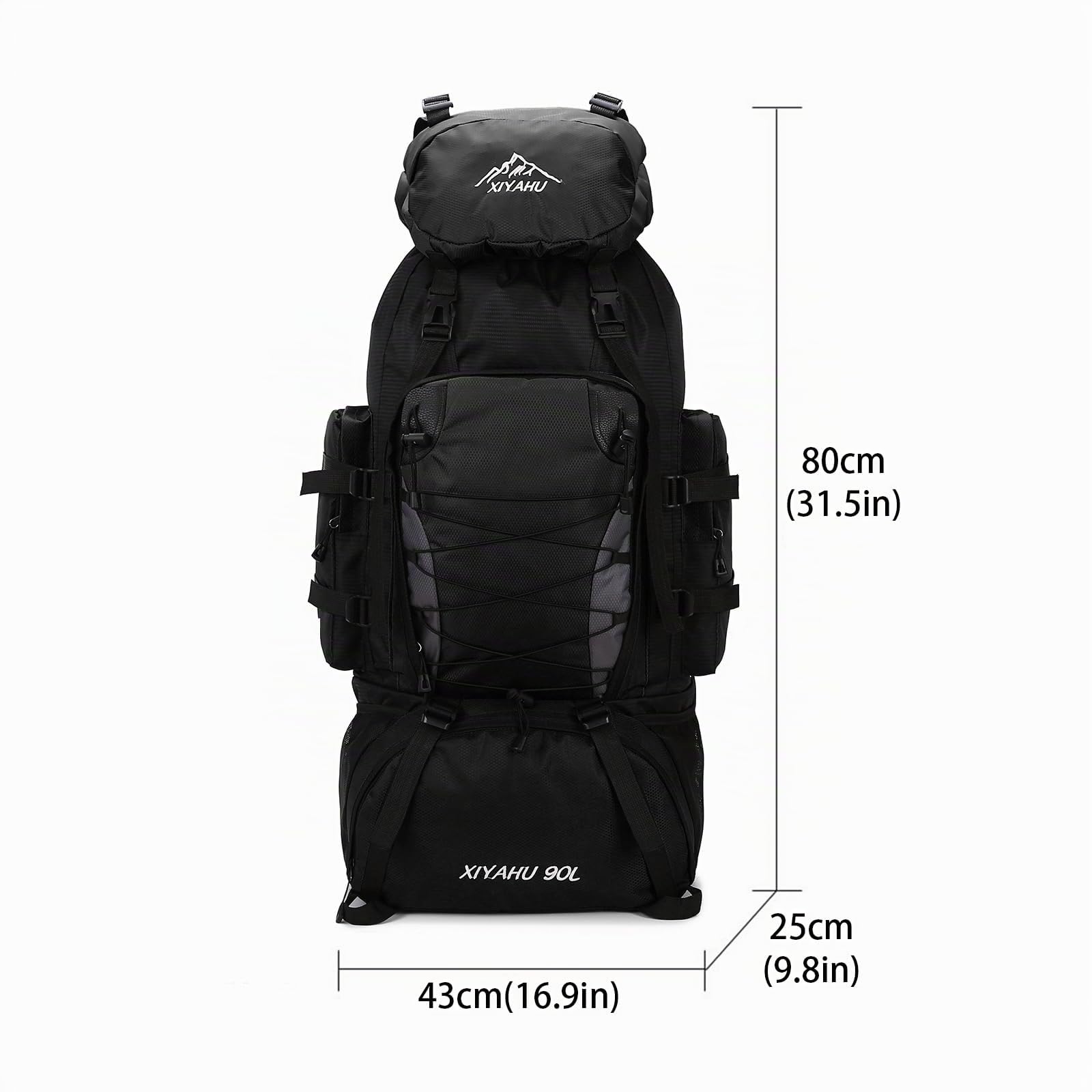 Zaino da trekking da uomo, 90 l, impermeabile, per viaggi, sopravvivenza, campeggio, zaino grande per adulti