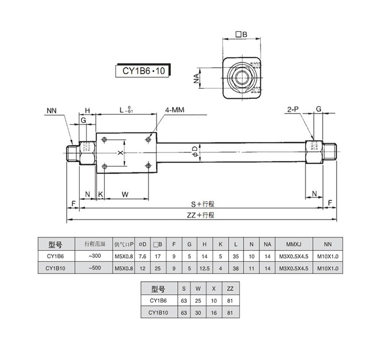 Kolbenstangenloser Zylinder CY3B25-100MM Bis 2000MM Doppeltwirkend Pneumatischer Zylinder Mit Bohrung 25MM Mit schneller Reaktion und flexibler Steuerung(CY1B/CY3B25-1200)