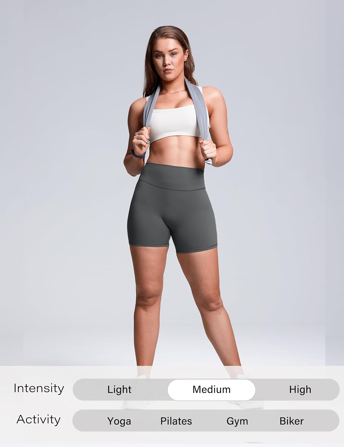 Sogetdo High Waisted Biker Shorts Women with Pockets 4.5" No Front Seam Athletic Workout Running Yoga Gym Shorts - Image 7