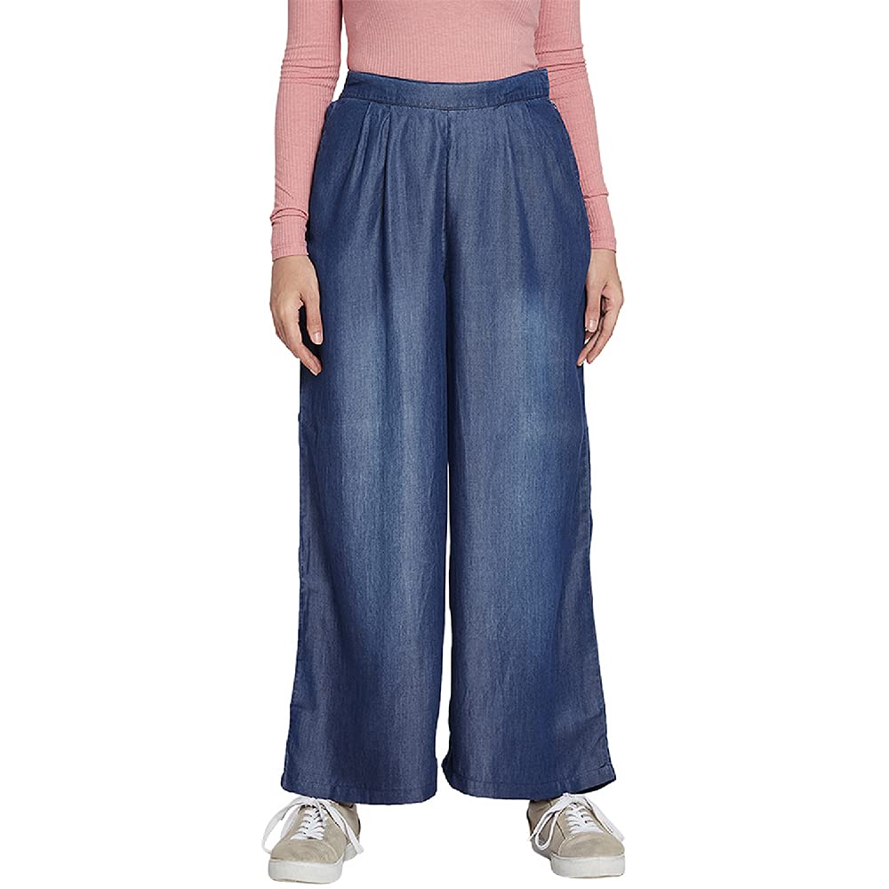 go colors Women Mid Rise Linen Palazzo-picture-27