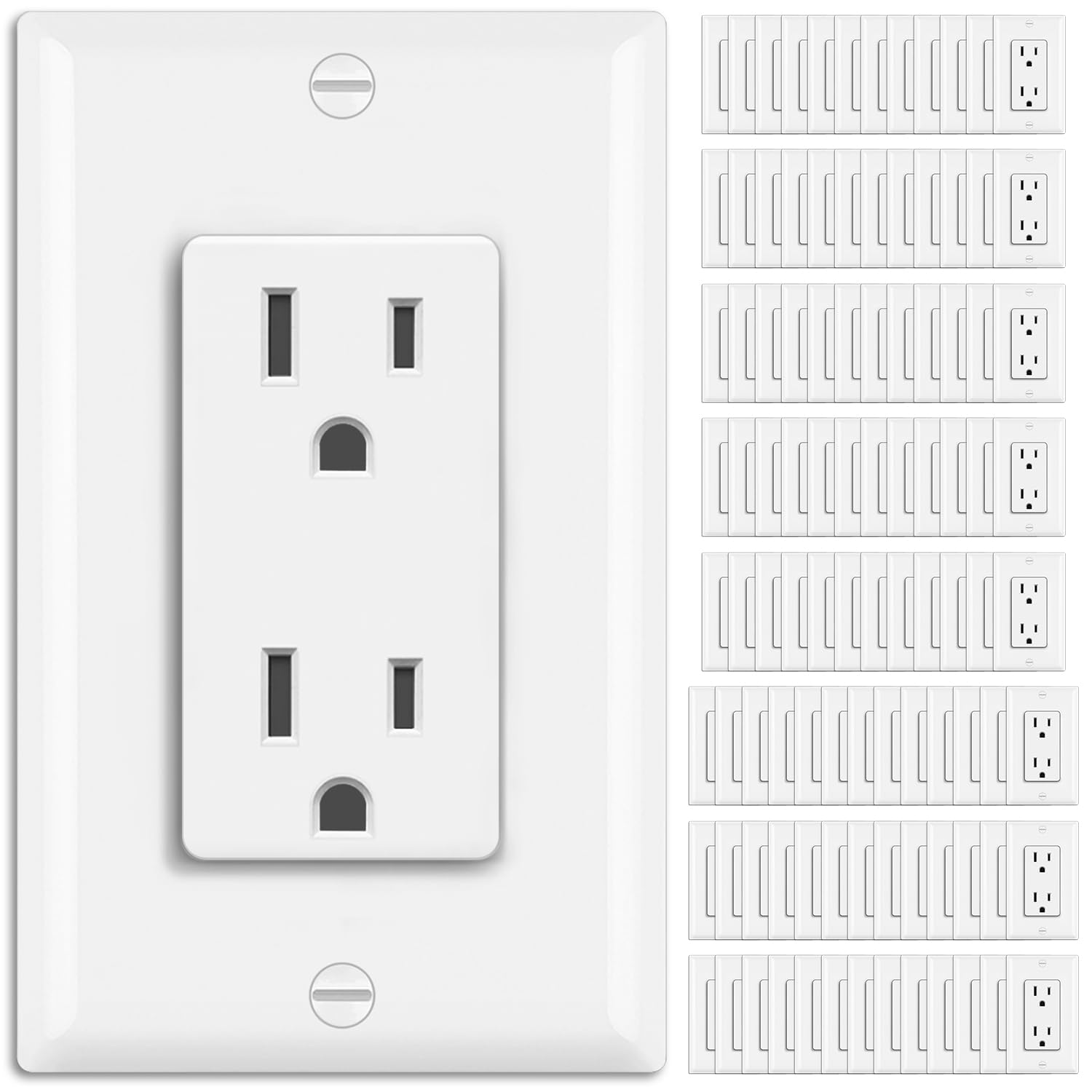 BESTTEN 100 Pack 15 Amp Outlet - outlets and accessories | Mubboo