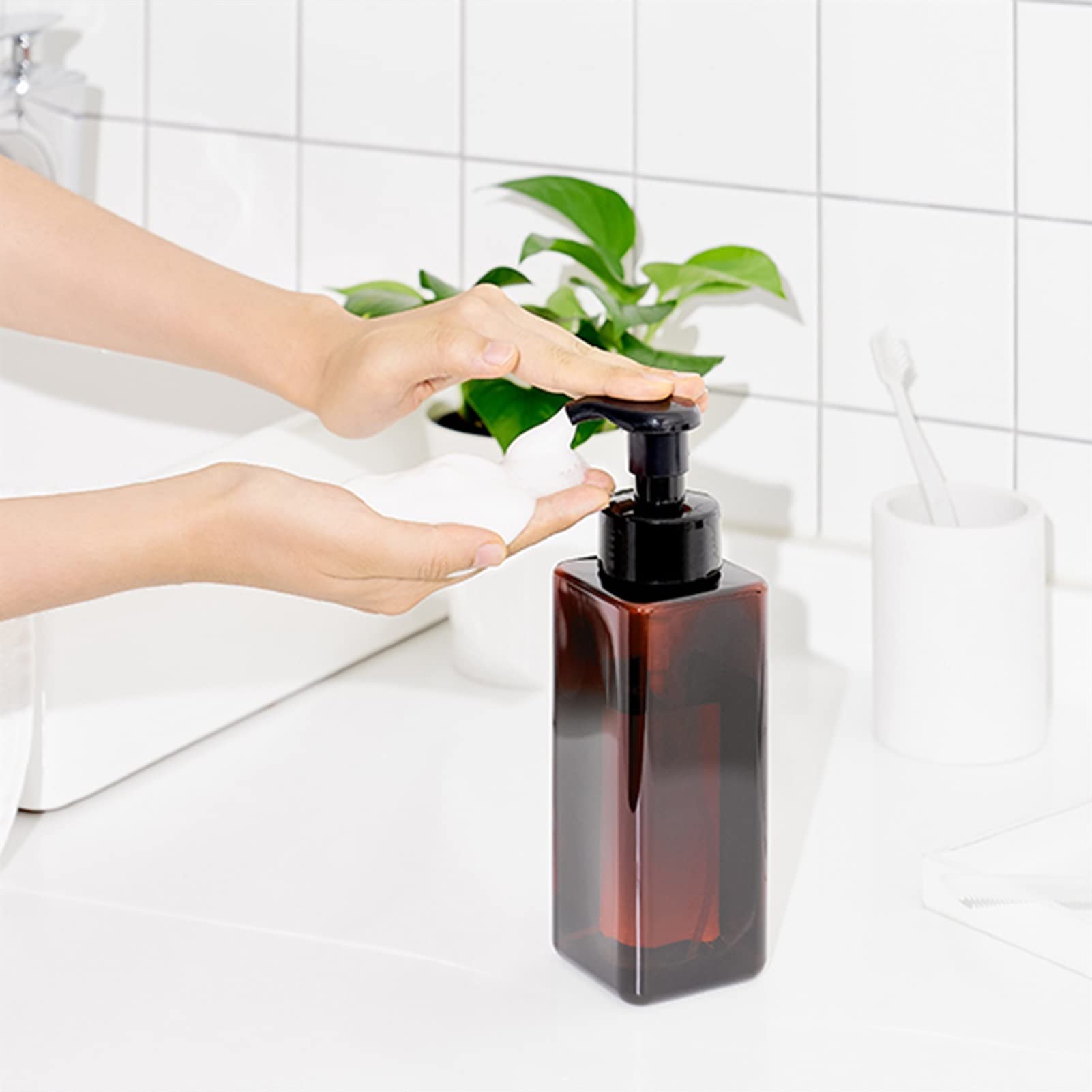 Dosificador Jabon Botella de Bomba Recargable del dispensador de Espuma de 450 ml for el Lavado del Cuerpo de la Lavado del champú de jabón líquido for los cosméticos dispensador champú