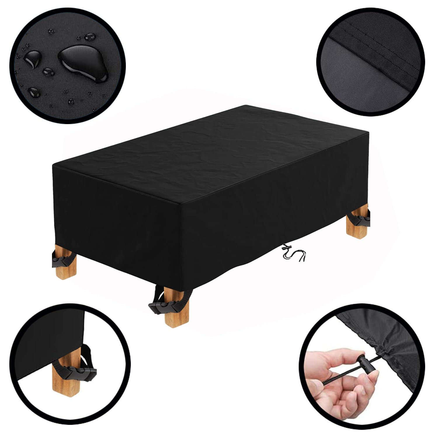 Patio Furniture Covers Outdoor Table Furniture Cover Waterproof Rectangle Patio Sectional Couch Set Cover for Deck Lawn and Backyard Wind Dust Proof Anti-UV 74