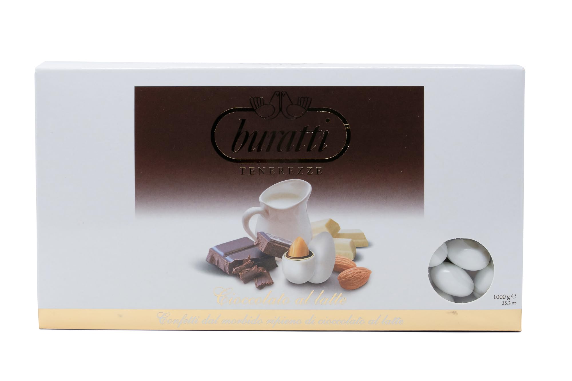 Buratti Confetti Dragées à l'amande Recouverte de Chocolat Tendresses Blanches 1 Kg